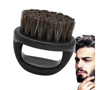 Spazzola da barba con setole di cinghiale, portatile, da uomo, con manico, per lo styling dei del viso per l'applicazione di olio e balsamo, adatta per casa, viaggi e barbieri