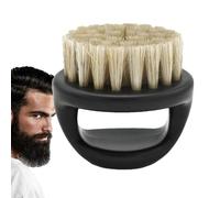 Spazzola da barba da uomo con setole di cinghiale | Spazzola per barba da uomo portatile con manico | Styling dei capelli per il viso per applicazione di olio e balsamo, adatto a casa, in viaggio e al
