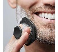 Spazzola da barba da uomo, esfolia delicatamente la pelle morta, design con setole morbide migliora l'esperienza di rasatura, strumento di pulizia profonda con funzione leggera di massaggio della