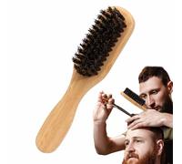 Spazzola da barba da uomo, spazzola per peli del viso con setole di cinghiale per curare, acconciare ed esfoliare la pelle, spazzola per baffi e pettine per districare, lisciare e distribuire l'olio