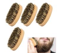 Spazzola da barba,Spazzola da barba in setole di cinghiale,Spazzola da barba uomo,Spazzola per barba a pelo di cinghiale rotondo,Baffi in pelo di cinghiale,Spazzola per barba tascabile,100% setole di