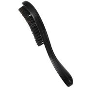 Spazzola da Barba Uomo in Legno Nero, Ergonomica per Ritocchi Rapidi | Setole Delicate sulla Pelle, Pratica in Viaggio, Adatta a Barba e Chioma Corti, Uso fuori Casa e Barberia