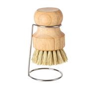 Spazzola da cucina, detergente per scrubber setola con manico in legno e scarico - spazzola da cucina naturale, per la pulizia di padelle doccia bagno di stucco di piastrelle