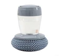 Spazzola da cucina e bagno con dispenser di sapone integrato per sapone liquido per piatti per pulire piatti, pentole, padelle e apparecchi (filo di acciaio)