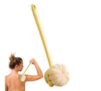 Spazzola da doccia con manico lungo, esfoliante per il corpo, esfoliante per il corpo doppia faccia con setole e spugna, spazzola con manico lungo per donne, uomini, per spazzolatura bagnata o