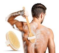 Spazzola da doccia con manico lungo per corpo, scrubber posteriore da 50,8 cm, scrubber per il corpo per uomini e donne, manico ergonomico in legno per una migliore portata, setole di cinghiale rigide