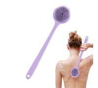 Spazzola da doccia, esfoliante per la schiena, spazzola esfoliante per la schiena, spazzola con setole morbide e rigide, spazzola per la pulizia a doppio lato, manico lungo e antiscivolo, con setole