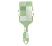 Spazzola da massaggio antistatica verde chiaro e bianca a scacchi per la crescita dei capelli Massaggio del cuoio capelluto progettato per capelli fini con manico ergonomico cepillo para cabello