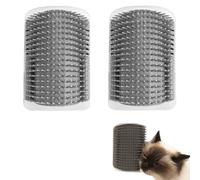 Spazzola da massaggio per gatti, 2 pezzi, angolo della parete, pettine per massaggi, compatibile con gatti a pelo corto e lungo, non contiene erba gatta)