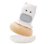 Spazzola da tavola con dispenser di sapone - Spugna da pulire a pressione per stoviglie da cucina, spazzola di pulizia per utensili da cucina, per lavello, piano di lavoro e uste