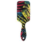 Spazzola delicata con foglie tropicali e fronde di palma per massaggio della testa diradata del cuoio capelluto per la crescita dei capelli con manico ergonomico cepillo para cabello