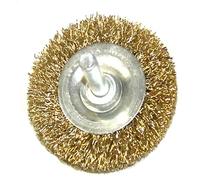 SPAZZOLA DI ACCIAIO METALLICA OTTONE PENNELLO SVERNICIATORE 50MM PER TRAPANO