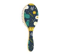Spazzola di legno Spazio Alieni Gatti Spazzola Pagaia Verde Per Capelli Fini Spazzola di Legno Per La Crescita Dei Capelli Spazzola Massaggio