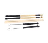 Spazzola di tamburi set comoda presa impugnatura robusta in legno filo e spazzole a bordo per i batteristi principianti studenti