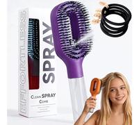 Spazzola districante 2 in 1 con nebulizzazione integrata, bagnata e asciutta, spazzola spray per capelli, spazzola spray per capelli, capelli senza crespo, aggiornamento rapido per donne e ragazze in