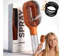 Spazzola districante 2 in 1 con nebulizzazione integrata, bagnata e asciutta, spazzola spray per capelli, spazzola spray per capelli, capelli senza crespo, aggiornamento rapido per donne e ragazze in