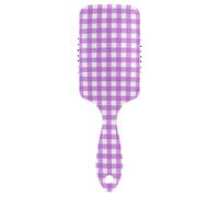 Spazzola districante antistatica a scacchi viola e bianca Progettato massaggio del cuoio capelluto per la crescita dei capelli con manico ergonomico cepillo para cabello