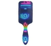 Spazzola districante antistatica per capelli Summer Neon Boat Coconut Tree Progettato massaggiatore per capelli lisci con manico ergonomico cepillo para definir rizos