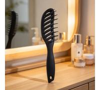Spazzola districante curva ventilata, pettine per massaggio del cuoio capelluto a denti larghi con punte rotonde, spazzola con manico ergonomico