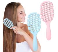 Spazzola districante for capelli ricci - Confezione da 2 setole morbide, pettine for definire i ricci, for donne e uomini