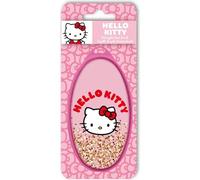 Spazzola districante Hello Kitty rosa con glitter mobile in custodia ovale | Spazzola per bambini Sanrio, perfetta per pettinare indolore e riempire di gioia i momenti di cura