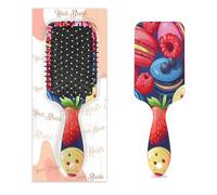 Spazzola districante per capelli bagnati e asciutti, frutta colorata e macaron, pettine a cuscino d'aria per donne, uomini, ragazzi, ragazze, bambini, spazzola massaggiante per capelli ricci o lisci