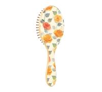 Spazzola districante per capelli bagnati, per tutti i tipi di capelli, setole morbide che scivolano attraverso i grovigli con facilità fiori e foglie di rosa, fantasia per capelli bagnati e asciutti