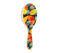 Spazzola districante per capelli bagnati, per tutti i tipi di capelli, setole morbide che scorrono attraverso i grovigli con facilità foglie gialle, verdi e rosse, per capelli bagnati e asciutti