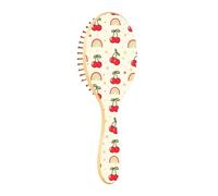 Spazzola districante per capelli bagnati, per tutti i tipi di capelli, setole morbide che scorrono attraverso i grovigli con facilità, semplice ciliegia, piccolo arcobaleno, per capelli bagnati e