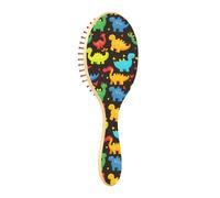 Spazzola districante per capelli bagnati, per tutti i tipi di capelli, setole morbide scivolano attraverso i grovigli con facilità, dinosauro colorato amore per capelli bagnati e asciutti