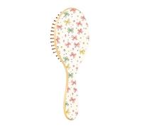 Spazzola districante per capelli bagnati, per tutti i tipi di capelli, setole morbide, scorrono attraverso i grovigli con facilità, con fiocchi rossi verdi gialli e stelle, per capelli bagnati e