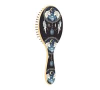 Spazzola districante per capelli bagnati, tutti i tipi di capelli, setole morbide scivolano attraverso i grovigli con facilità Moon White Wolf Dream Catcher per capelli bagnati e asciutti