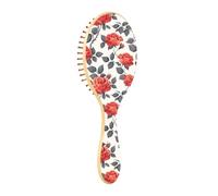 Spazzola districante per capelli bagnati, tutti i tipi di capelli, setole morbide scivolano attraverso i grovigli con facilità fiori, foglie, inchiostro rosa, rosa bianca, per capelli bagnati e