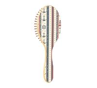 Spazzola districante per capelli bagnati, tutti i tipi di capelli, setole morbide scivolano attraverso i grovigli con facilità, un classico motivo a tema nautico con ancore, ruote e fari, completata