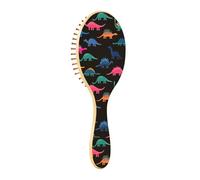 Spazzola districante per capelli bagnati, tutti i tipi di capelli, setole morbide scivolano attraverso i grovigli con facilità, dinosauri rosa, blu, verdi, per capelli bagnati e asciutti