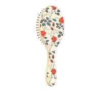 Spazzola districante per capelli bagnati, tutti i tipi di capelli, setole morbide scivolano attraverso i grovigli con facilità fiori foglie rosa inchiostro rosso bianco per capelli bagnati e asciutti