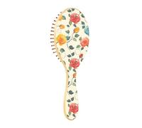 Spazzola districante per capelli bagnati, tutti i tipi di capelli, setole morbide scivolano attraverso i grovigli con facilità fiori foglie rosa inchiostro fantasia rosso giallo per capelli bagnati e