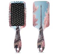 Spazzola districante per capelli con cuscino d'aria a forma di Torre Eiffel, fiori di ciliegio, spazzola districante in plastica, per bambini e adulti, regalo per il rientro a scuola, per donne e