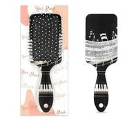 Spazzola districante per capelli da uomo e donna, spazzola flessibile con setole morbide (note musicali artistiche, tasti di pianoforte)