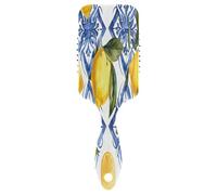 Spazzola districante per capelli in stile siciliano con fiori gialli e fiori blu, spazzola districante per capelli da uomo