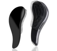 Spazzola Districante per Capelli - Pettine Ecologico con Setole Affusolate, Design Ergonomico, per Capelli Bagnati, Asciutti, Sottili, Folti e per i Più Piccoli - Design Pratico e Unico (Nero)
