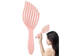 Spazzola districante per capelli | Set di spazzole districanti per capelli bagnati | Spazzola districante per capelli lisci con denti a due livelli e manico confortevole per capelli ricci per donne