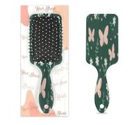 Spazzola districante per capelli unisex, spazzola flessibile con setole morbide (farfalla alata rosa)