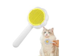 Spazzola districante per gatti, spazzola per gatti con pulsante di sblocco,Spazzola per capelli a forma di girasole per gatti con pulsante di sblocco | Spazzola per toelettatura per gatti rispettata