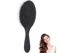 Spazzola districante professionale con setole di cinghiale, delicata sul cuoio capelluto, design massaggiante senza tirare, per capelli ricci, lisci e spessi, manico ergonomico di forma ovale, 1 pezzo