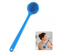 Spazzola Doccia Schiena, Spazzola Silicone Bifacciale con Manico Allungato