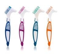 Spazzola doppia di plastica della protesi della testa 4PCS, spazzola di pulizia dei denti falsi