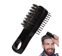 Spazzola doppia per barba | Spazzola tascabile con manico - Pettine tascabile con manico per capelli da uomo, spazzola per capelli da viso, la nostra spazzola per barba double face è realizzata con