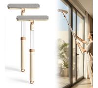 Spazzola doppia per la pulizia dello schermo 4 in 1, pulizia dello schermo in rete, extendable Squeegee for Window Cleaning with Long Handle, Porch Screens Car Window Cleaner Tool for Home Auto Glass