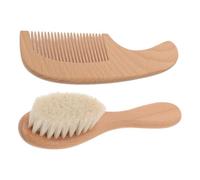 Spazzola E Pettine Per Bambini Setole Naturali Morbide Manico In Legno